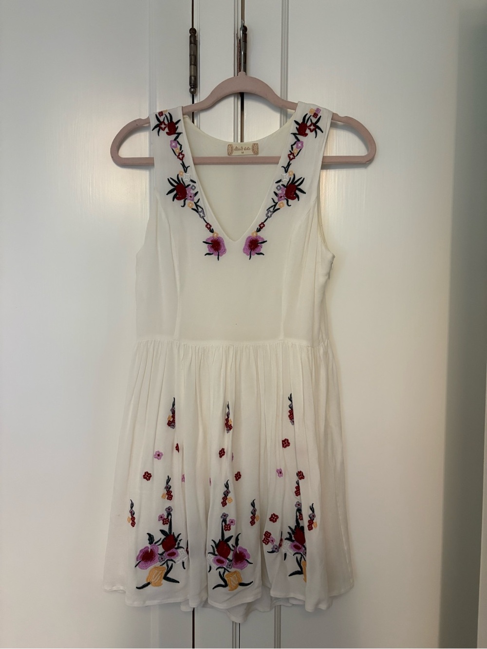 Altar'd State Cream & Blush Embroidered Top
